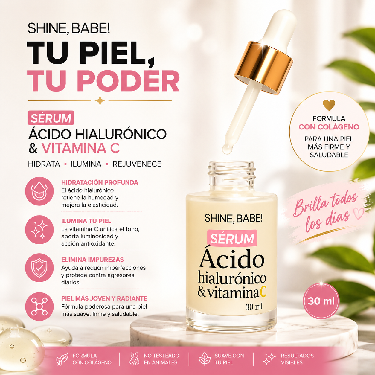 SERUM DE ÁCIDO HIALURÓNICO Y VITAMINA C