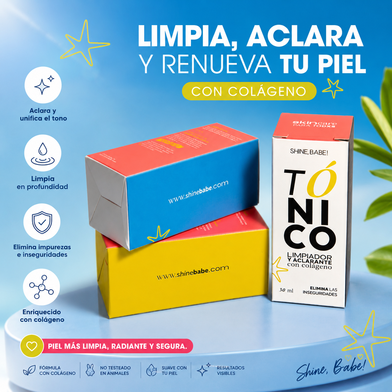 TÓNICO LIMPIADOR ACLARANTE CON COLÁGENO